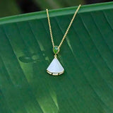 Chinese Retro Gas Light Charm Hetian Jade Pendant Necklace