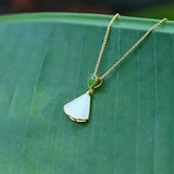 Chinese Retro Gas Light Charm Hetian Jade Pendant Necklace