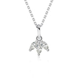 TrustDavis 925 Silver Fish Tail CZ Necklace for Women