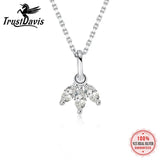 TrustDavis 925 Silver Fish Tail CZ Necklace for Women
