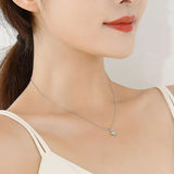 TrustDavis 925 Silver Fish Tail CZ Necklace for Women