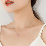 TrustDavis 925 Silver Fish Tail CZ Necklace for Women