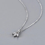 TrustDavis 925 Silver Fish Tail CZ Necklace for Women