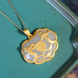 Hetian Chalcedony Dragon Phoenix Pendant