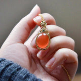 Red Hetian Jade Oval Necklace Pendant