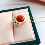 Vintage Southern Red Tourmaline Paw Pendant Necklace