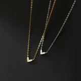925 Silver Sweet Love Heart Chain Necklace For Women Small Zircons Neck Jewelry