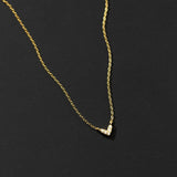 925 Silver Sweet Love Heart Chain Necklace For Women Small Zircons Neck Jewelry