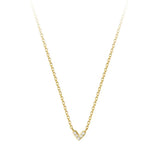 925 Silver Sweet Love Heart Chain Necklace For Women Small Zircons Neck Jewelry