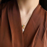 Silver Hotan Jade Mermaid Pendant Necklace Chinese Craft Women's Gift