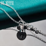 925 Silver Pacifier Round Beads Pendant Necklace 18-30 Inch Chain