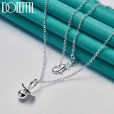 925 Silver Pacifier Round Beads Pendant Necklace 18-30 Inch Chain