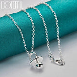 925 Silver Pacifier Round Beads Pendant Necklace 18-30 Inch Chain