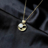 Round Hotan Jade Pendant Necklace Chinese Retro Gift Jewelry