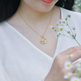 Round Hotan Jade Pendant Necklace Chinese Retro Gift Jewelry