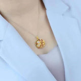 Silver Hotan Jade Fairy Pendant Necklace with Zircon Pearl