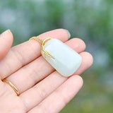 Hetian Jade Bamboo Leaf Pendant Necklace Chinese Style Jewelry