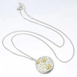 Silver Hetian Jade Plum Pendant Necklace