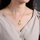 3D Hetian Jade Dolphin Pisces Pendant Necklace Chinese Retro Jewelry