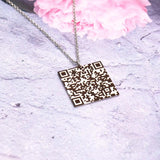 QR Code Necklace Secret Message Choker Personalized Pendant Necklaces