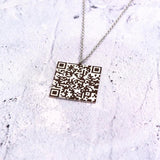 QR Code Necklace Secret Message Choker Personalized Pendant Necklaces