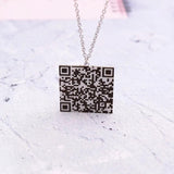 QR Code Necklace Secret Message Choker Personalized Pendant Necklaces