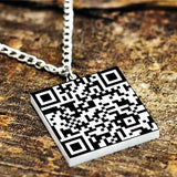 QR Code Necklace Secret Message Choker Personalized Pendant Necklaces