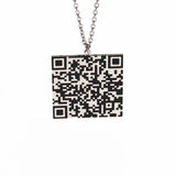 QR Code Necklace Secret Message Choker Personalized Pendant Necklaces