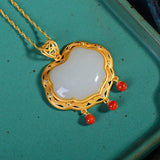 Hetian Jade Pendant Necklace with Tassel, Charm