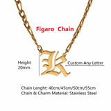 Vintage Initial Necklace Personalized Name Pendant Gothic Letter Choker