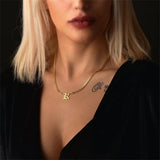 Vintage Initial Necklace Personalized Name Pendant Gothic Letter Choker