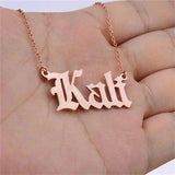 Old English Baby Girl's Name Pendant Necklace Personalized Jewelry