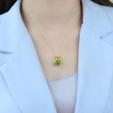 Hetian Jade Wallet Necklace Pendant Spinach Green Frost Women's Jewelry
