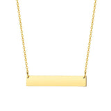 Engraved Bar Necklace Personalized Stainless Steel Handwriting Pendant