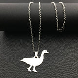 Custom Stainless Steel Goose Necklace - Men and Women Gift YP4078