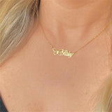 Butterfly Name Necklace Stainless Steel Pendant