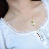 Silver Inlaid Hetian Jade Love Pendant Necklace Chinese Retro Palace Charm
