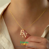 Initials Necklace Couples Jewelry Gift Friendship Necklaces