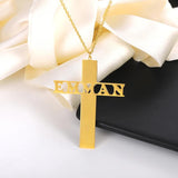 Stainless Steel Charm Choker Cross Name Necklace Pendant For Women