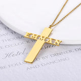 Stainless Steel Charm Choker Cross Name Necklace Pendant For Women