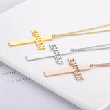 Stainless Steel Charm Choker Cross Name Necklace Pendant For Women