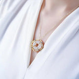 Ancient Craft Crystal Hetian Jade Necklace Pendant Ethic Jewelry