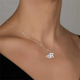 Flame Letter Necklace Initial Fire Necklaces Silver Personalized Gift