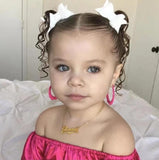 Personalized Baby Girl Name Necklace with Heart Chain - Stainless Steel