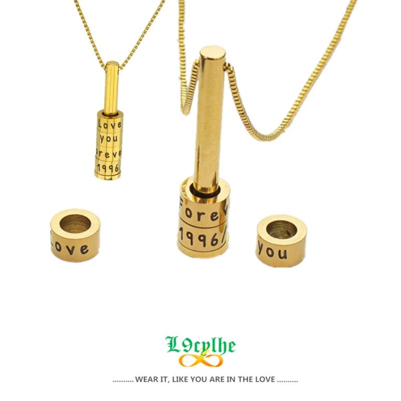 Personalized Family Name Bar Necklace Stainless Steel