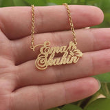 Personalized Frosted Butterfly Necklace Stainless Steel Pendant