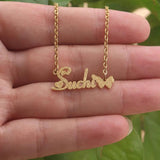 Frosted Butterfly Name Necklace Personalized Letter Choker Necklace