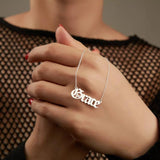 Custom Old English Double Name Necklace for Mother