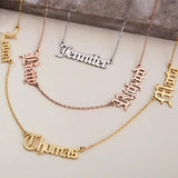 Custom Old English Double Name Necklace for Mother