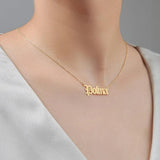 Custom Old English Double Name Necklace for Mother